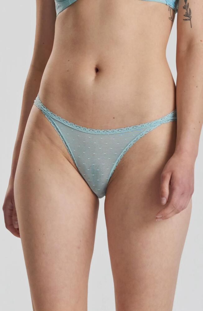 PEACHAUS Ume Recycled-Lace Mid-Rise Underwear in Fjordland Green Cover