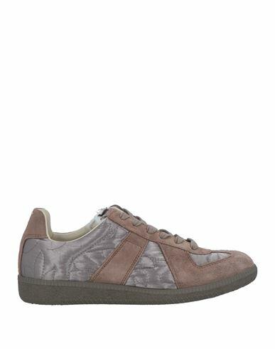 Maison Margiela Woman Sneakers Brown Leather, Textile fibers Cover