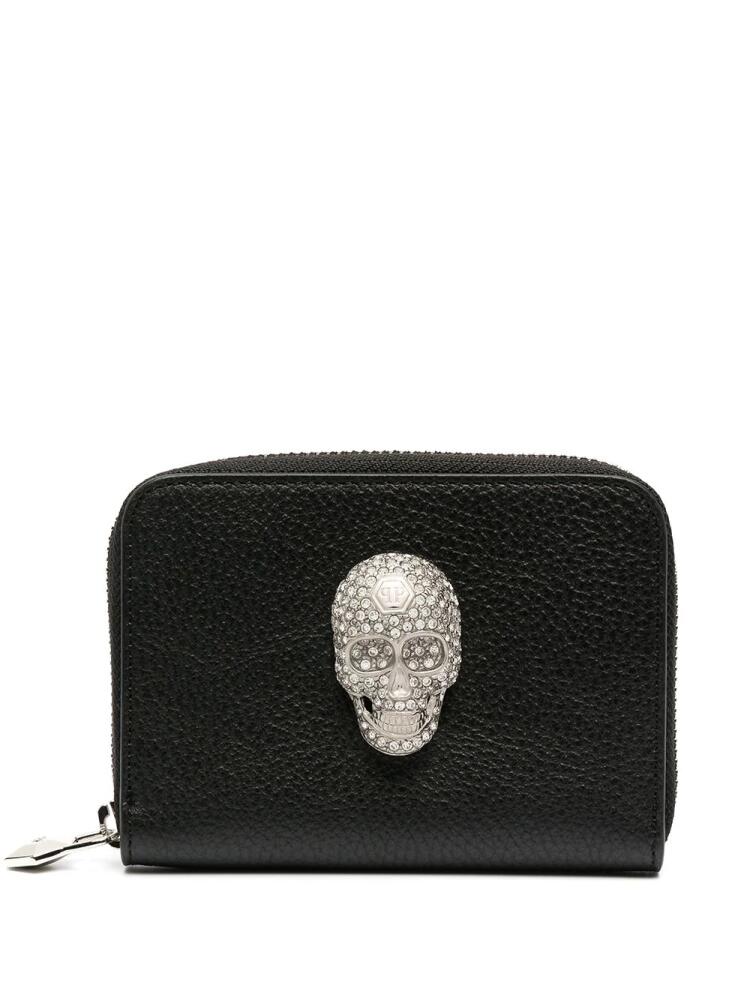 Philipp Plein skull-detail zip-up purse - Black Cover