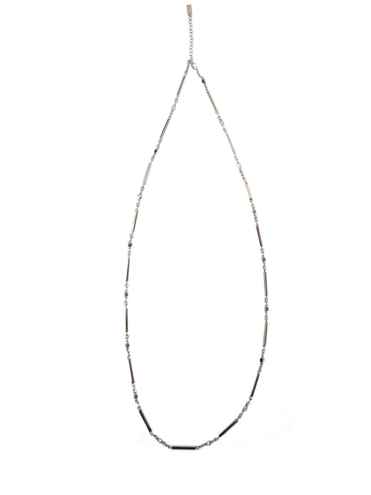 SAINT LAURENT Minimal Rhinestone Brass Necklace Cover