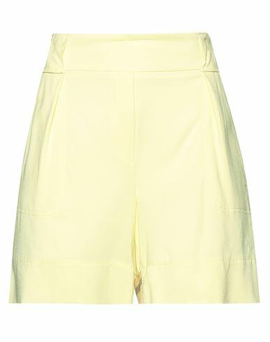 Lorena Antoniazzi Woman Shorts & Bermuda Shorts Yellow Viscose, Elastane, Acetate, Silk Cover