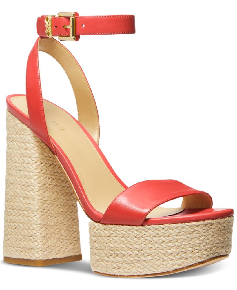 Michael Michael Kors Women's Ashton Ankle-Strap Espadrille Platform Sandals - Spiced Coral Cover