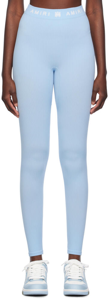 AMIRI Blue MA Ribbed Seamless Leggings Cover