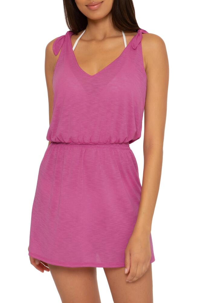 Becca Breezy Basics Smocked Waist Cover-Up Dress in Rose Violet Cover