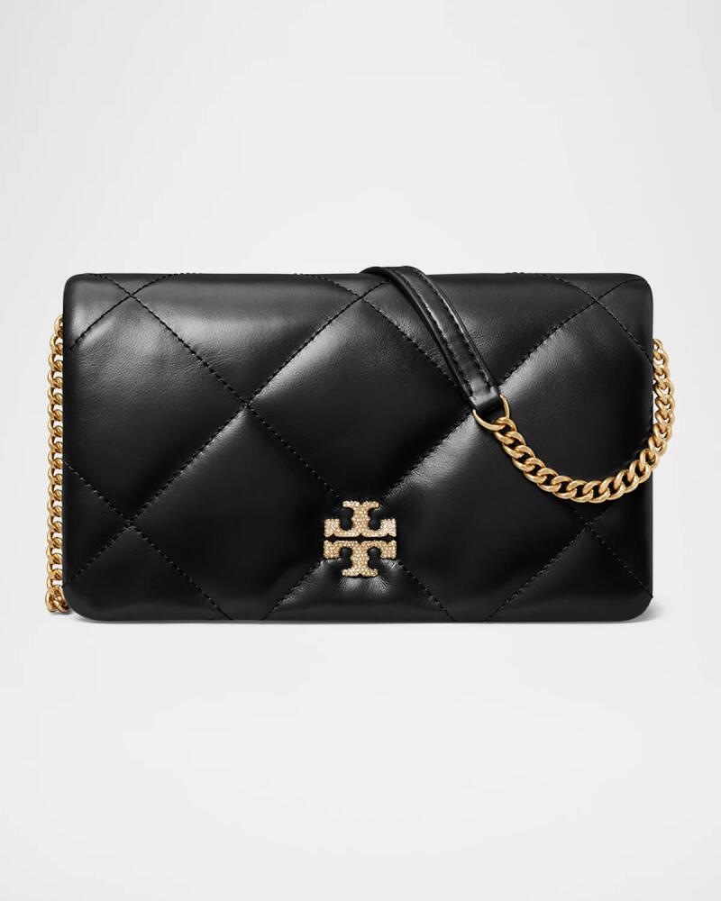 Tory Burch Kira Diamond-Quilted Leather Wallet on Chain Cover