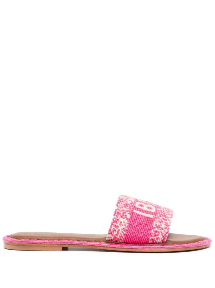 DE SIENA SHOES Ibiza beaded slide sandals - Pink Cover