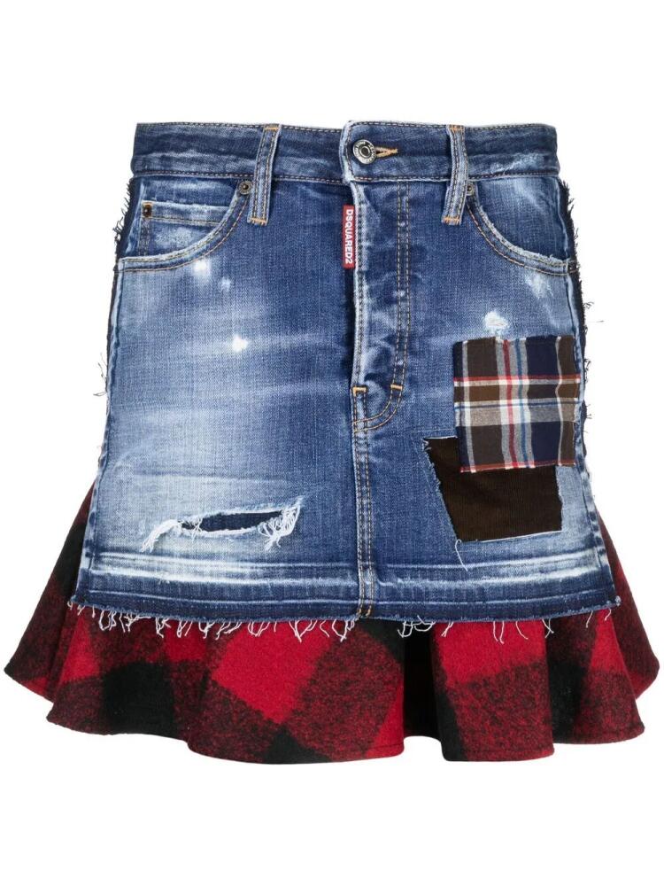 DSQUARED2 layered denim skirt - Blue Cover