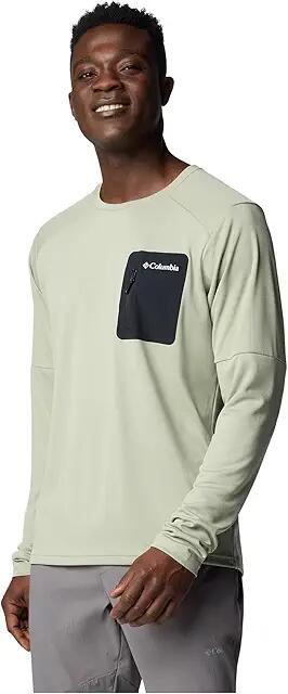 Columbia Columbia Tech Knit Long Sleeve Crew (Safari/Black) Men's Clothing Cover