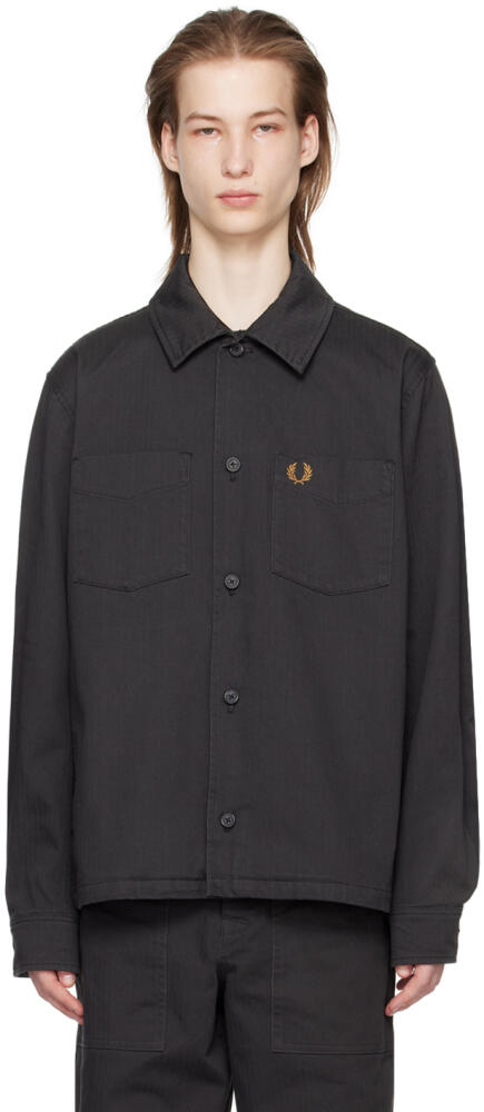 Fred Perry Gray Herringbone Jacket Cover