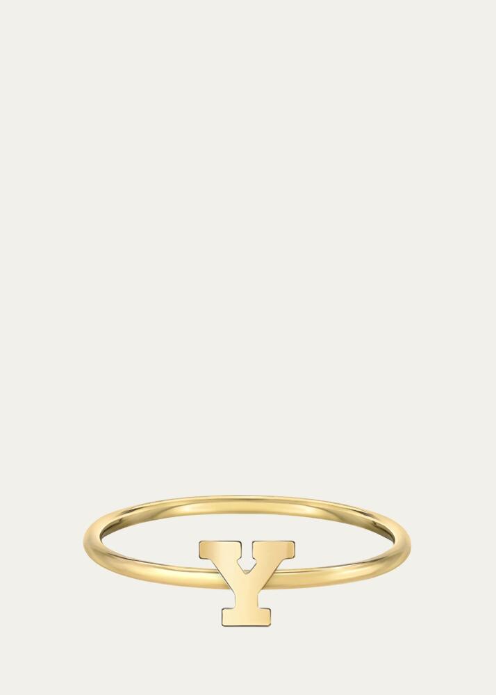 Zoe Lev Jewelry 14K Yellow Gold Initial A Ring Cover