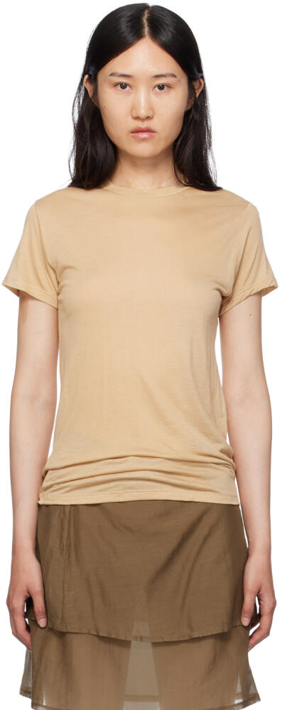 Baserange Beige Semi-Sheer T-Shirt Cover