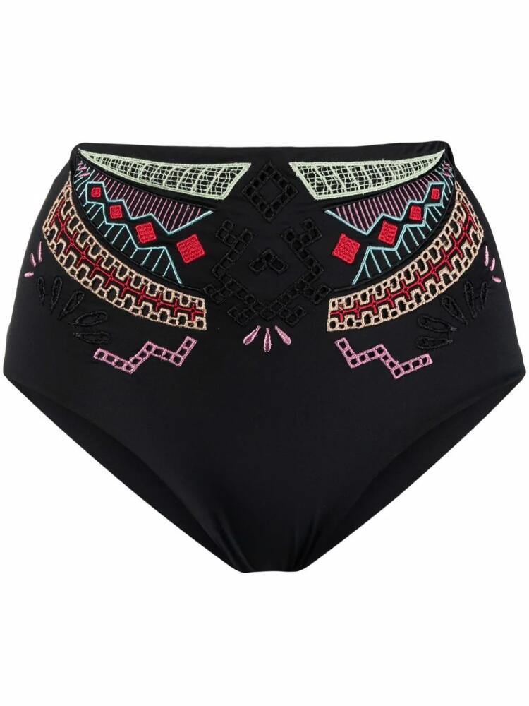 Ermanno Scervino high-waisted embroidered bikini bottom - Black Cover