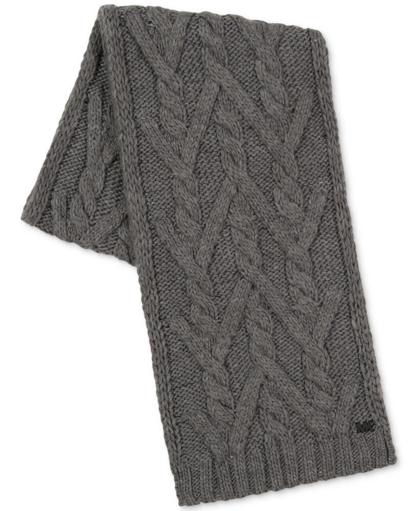 Michael Kors Men's Branches Mk Logo Cable Scarf - Ash Grey Cover