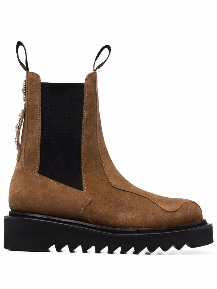 Toga Virilis stud-embellished suede Chelsea boots - Brown Cover