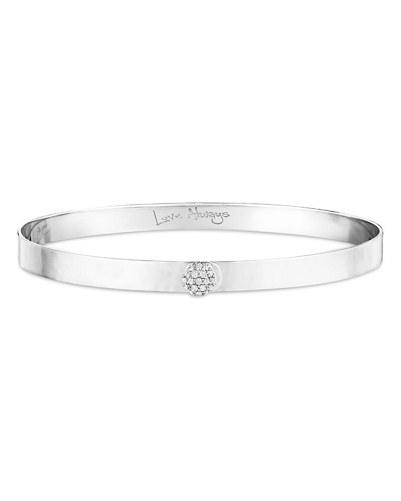 Phillips House 14K White Gold Affair Diamond Hammered Infinity Love Always Bangle Bracelet Cover