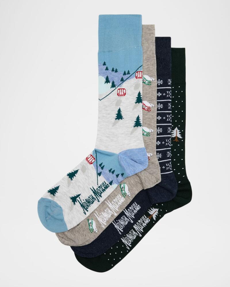 Neiman Marcus Men's Ski Box 4-Pack Crew Socks Cover