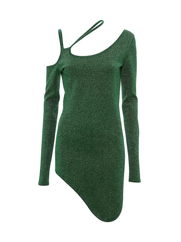 JW Anderson Women's Asymmetric Cut-Out Minidress - Emerald Cover