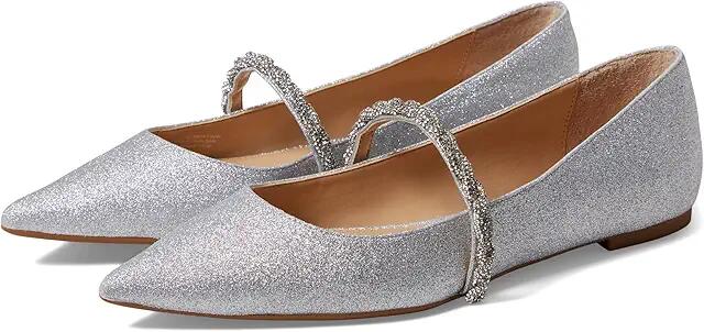 Jewel Badgley Mischka Vana (Silver) Women's Flat Shoes Cover