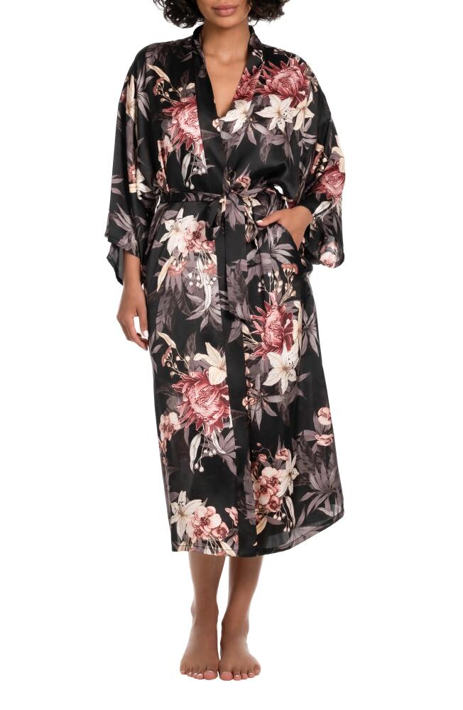 Midnight Bakery Floral Wrap Robe in Midnight Tropics/Black Cover