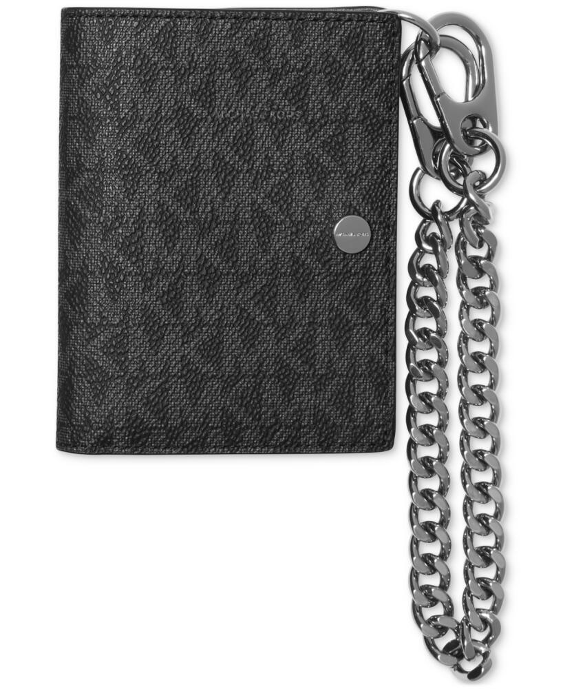 Michael Kors Men's Zip Billfold Logo Wallet & Chain - Black Cover