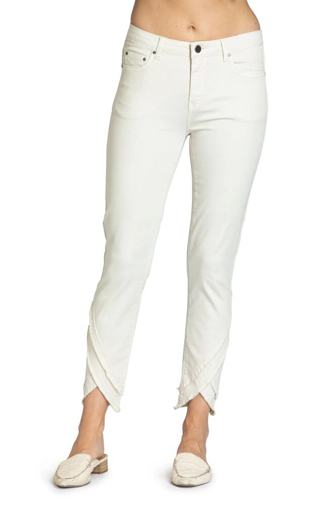 APNY Liberty Asymmetric Fray Hem Skinny Jeans in Natural Cover