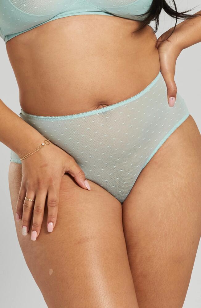 PEACHAUS Banksia Recycled-Tulle High-Rise Underwear in Fjordland Green Cover