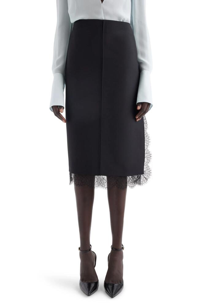 Givenchy Lace Trim Wool & Mohair Skirt in Black Cover