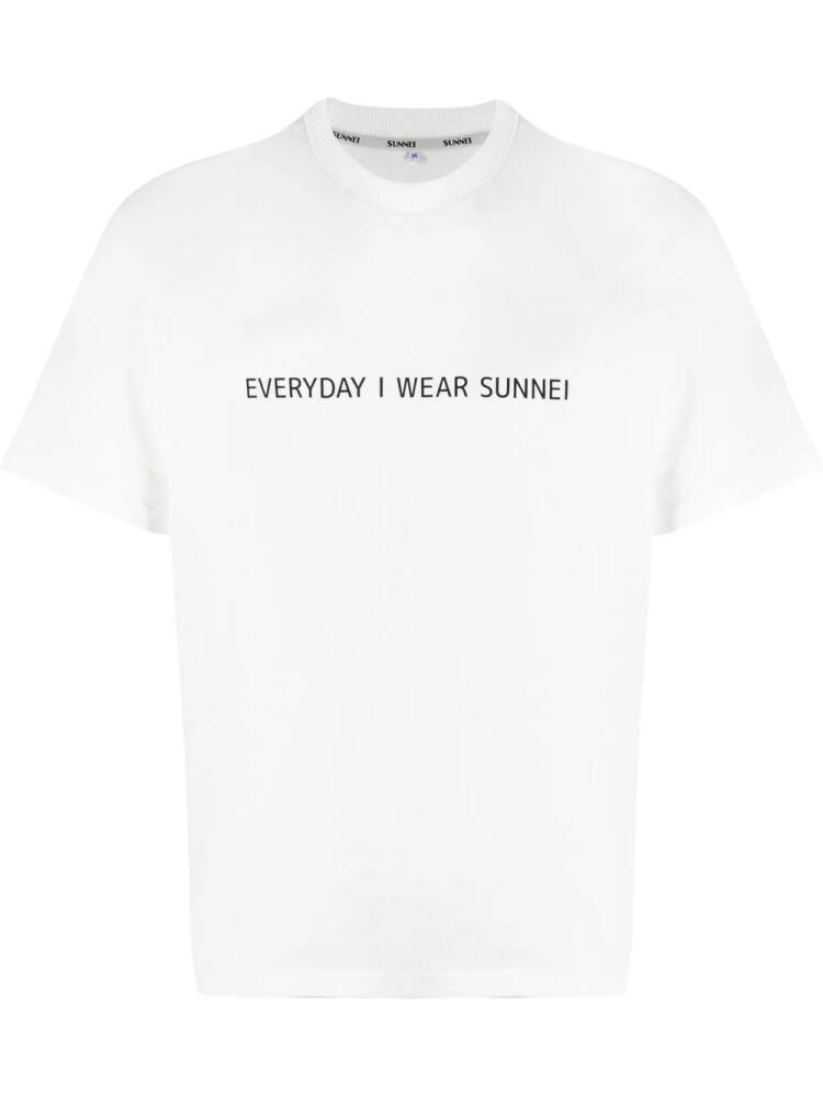 Sunnei slogan-print cotton T-shirt - White Cover