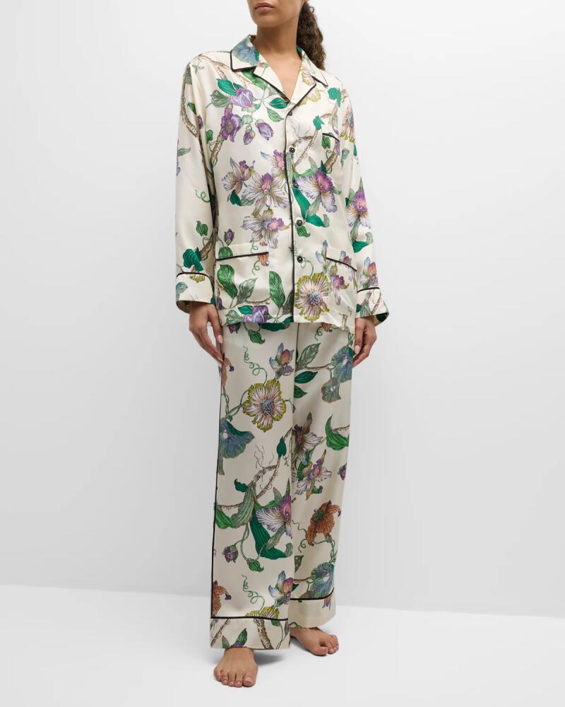 Olivia von Halle Yves Floral-Print Silk Twill Pajama Set Cover