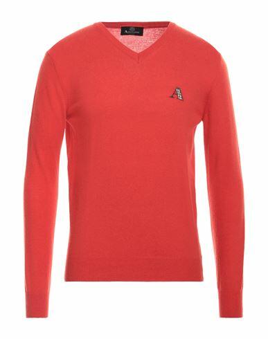 Aquascutum Man Sweater Tomato red Wool, Cotton, Polyamide Cover