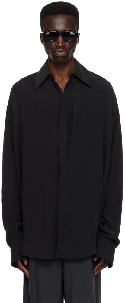 LGN Louis Gabriel Nouchi Black Cutout Shirt Cover