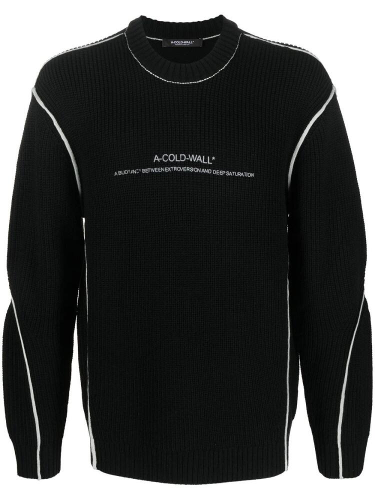 A-COLD-WALL* Dialouge logo-embroidered jumper - Black Cover