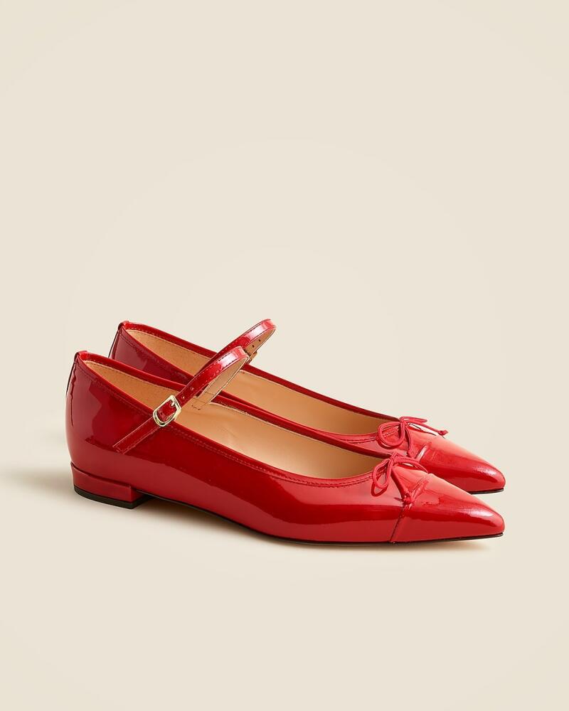 J.Crew Pointed-toe Mary Jane ballet flats in Italian patent leather Cover