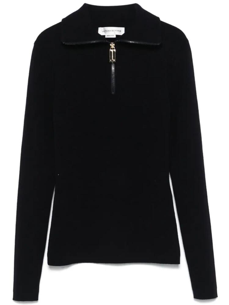 Victoria Beckham half zip high neck sweater - Blue Cover