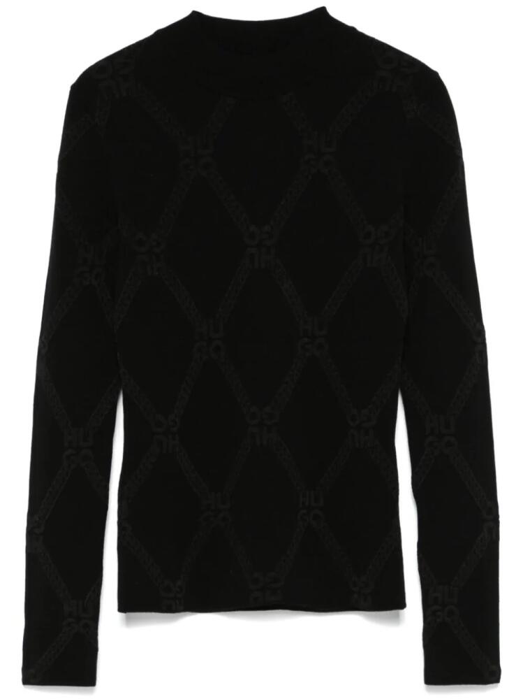 HUGO logo-jacquard sweater - Black Cover