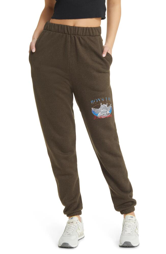 BOYS LIE Here Lies Cotton Blend Graphic Sweatpants in Brown Cover