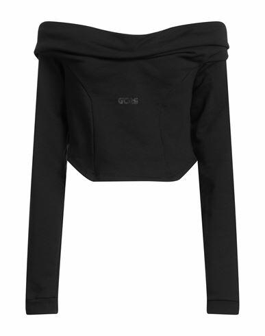 Gcds Woman Sweatshirt Black Cotton Cover