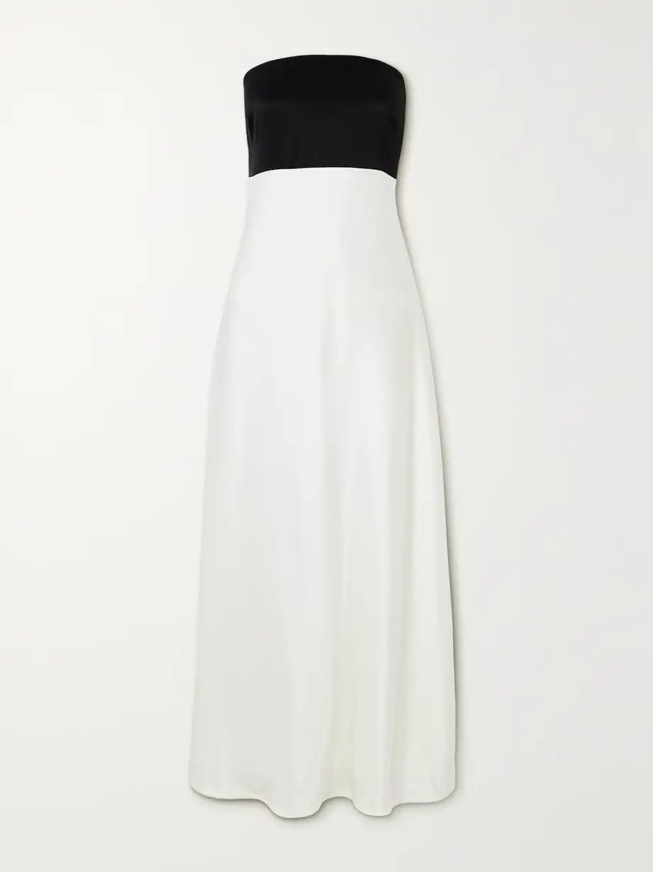 Polo Ralph Lauren - Ralia Strapless Two-tone Satin Gown - White Cover