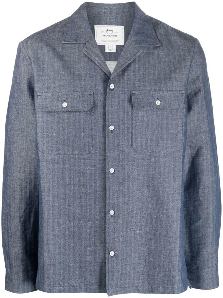 Woolrich button-front striped overshirt - Blue Cover