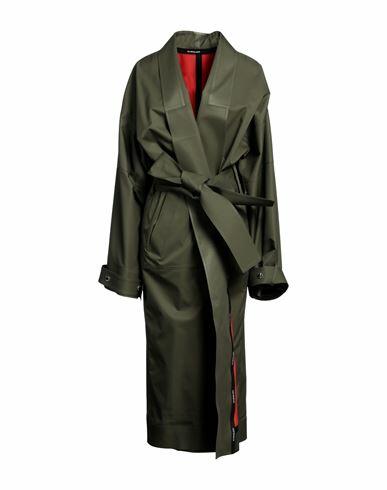 Khrisjoy Woman Overcoat & Trench Coat Military green Polyester Cover