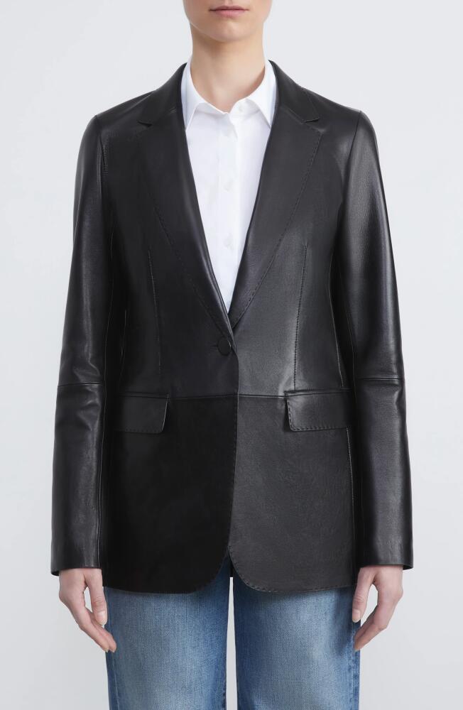 Lafayette 148 New York Lambskin Leather Blazer in Black Cover