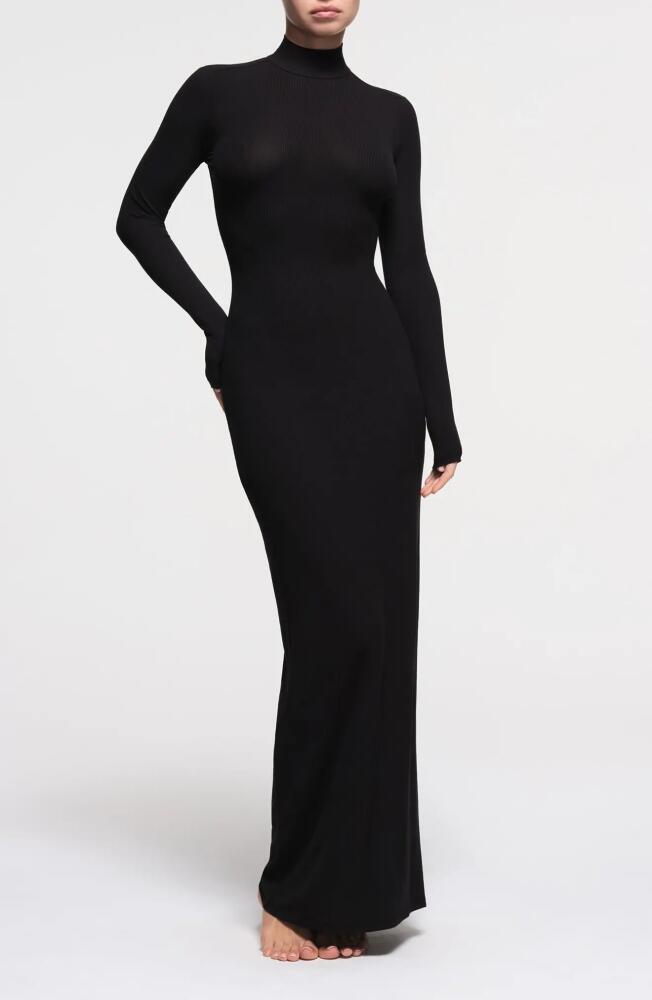 SKIMS Soft Lounge Mock Neck Long Sleeve Maxi Dress in Onyx Cover