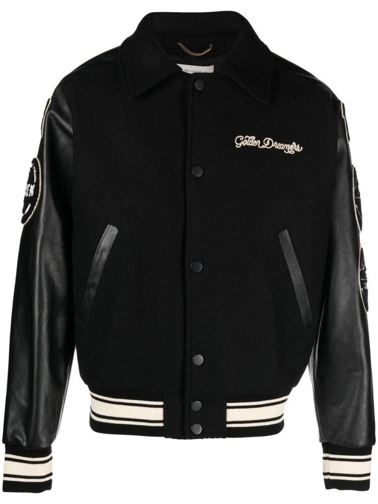 Golden Goose embroidered letterman jacket - Black Cover