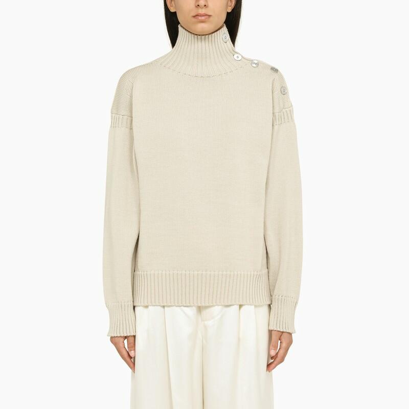 Jil Sander Wide natural-coloured turtleneck Cover