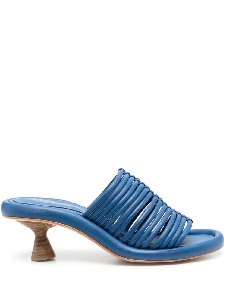 Paloma Barceló cone-heel leather mules - Blue Cover