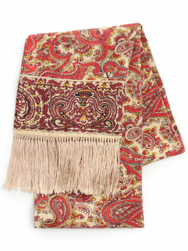 Valentino Garavani paisley-print silk scarf - Neutrals Cover