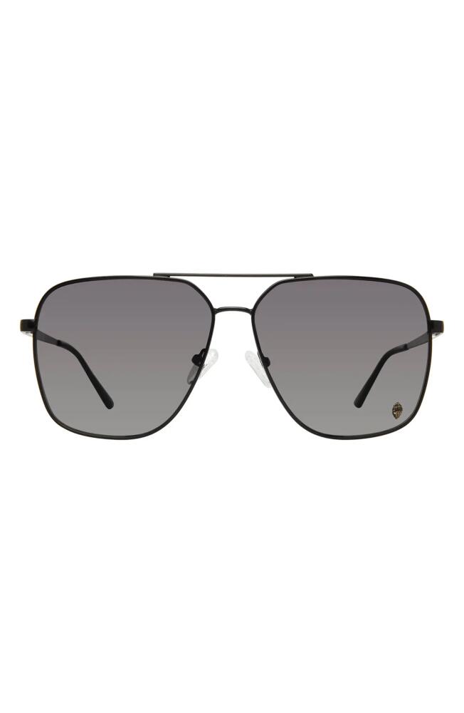 Kurt Geiger London 61mm Gradient Navigator Sunglasses in Black/Gray Gradient Cover