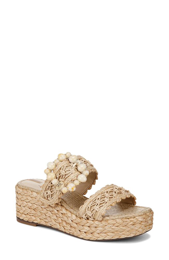 Sam Edelman Cadance Espdarille Platform Wedge Slide Sandal in Eggshell Cover