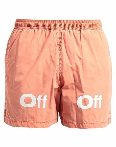 Off-white Man Swim trunks Orange Polyamide, Cotton Cover