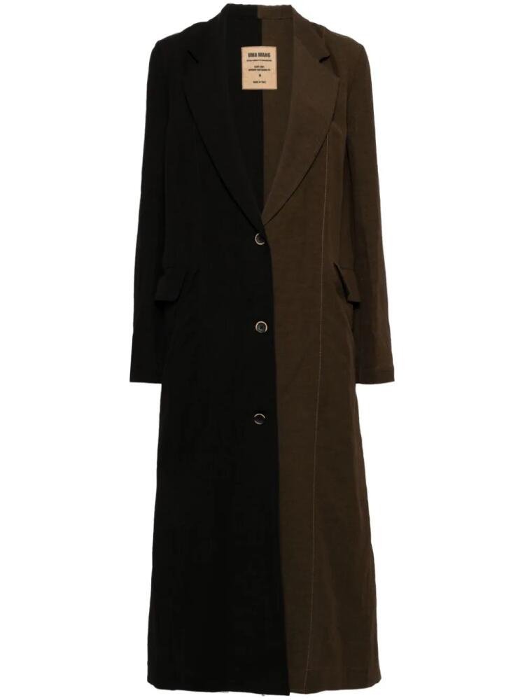 Uma Wang two-tone single-breasted coat - Brown Cover